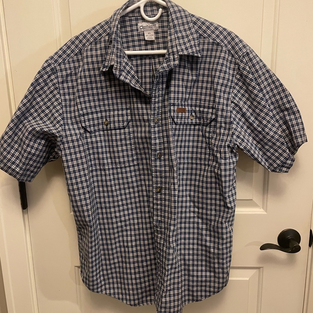 Carhartt Men's Blue Plaid Shirt